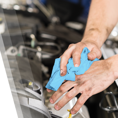 Tool Hire Wipes in use