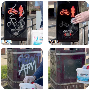 No more costly clean up with Graffiti Wipes No more costly clean up with Graffiti Wipes